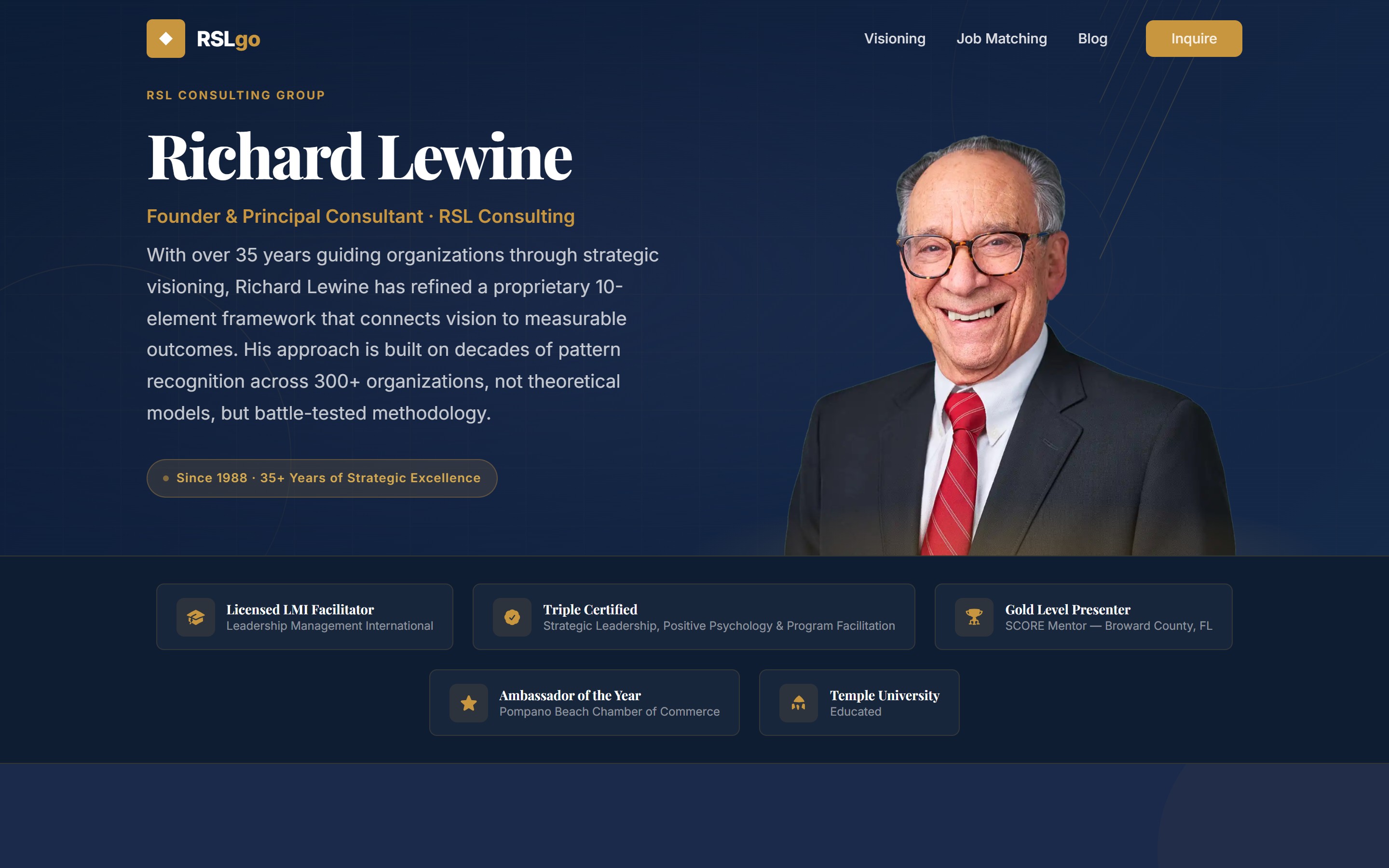 RSLgo website, designed and developed by chadworks -- desktop view
